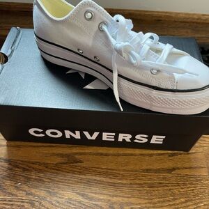 Converse White Platform Sneakers